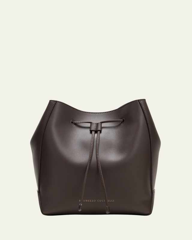 Medium Drawstring Calfskin Bucket Bag