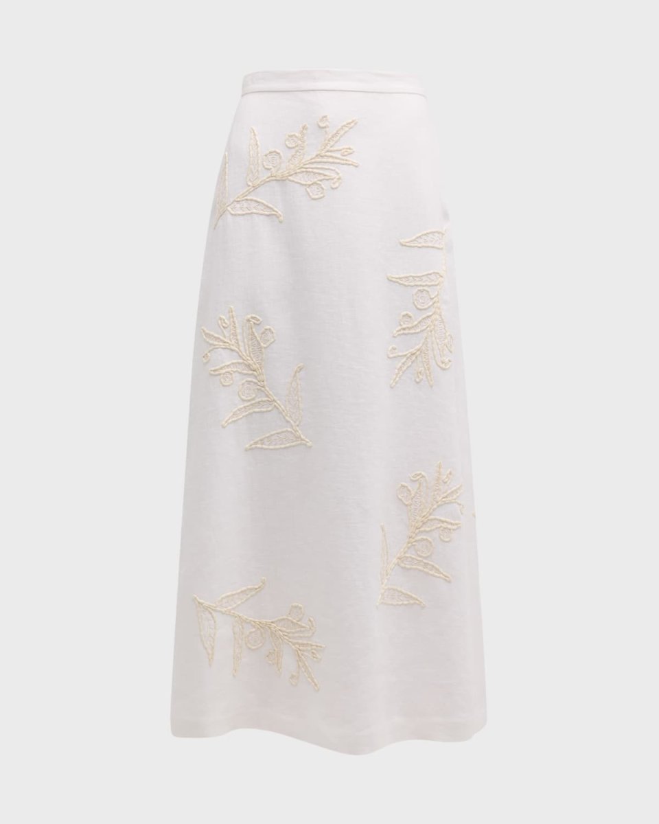 Embroidered A-Line Maxi Skirt