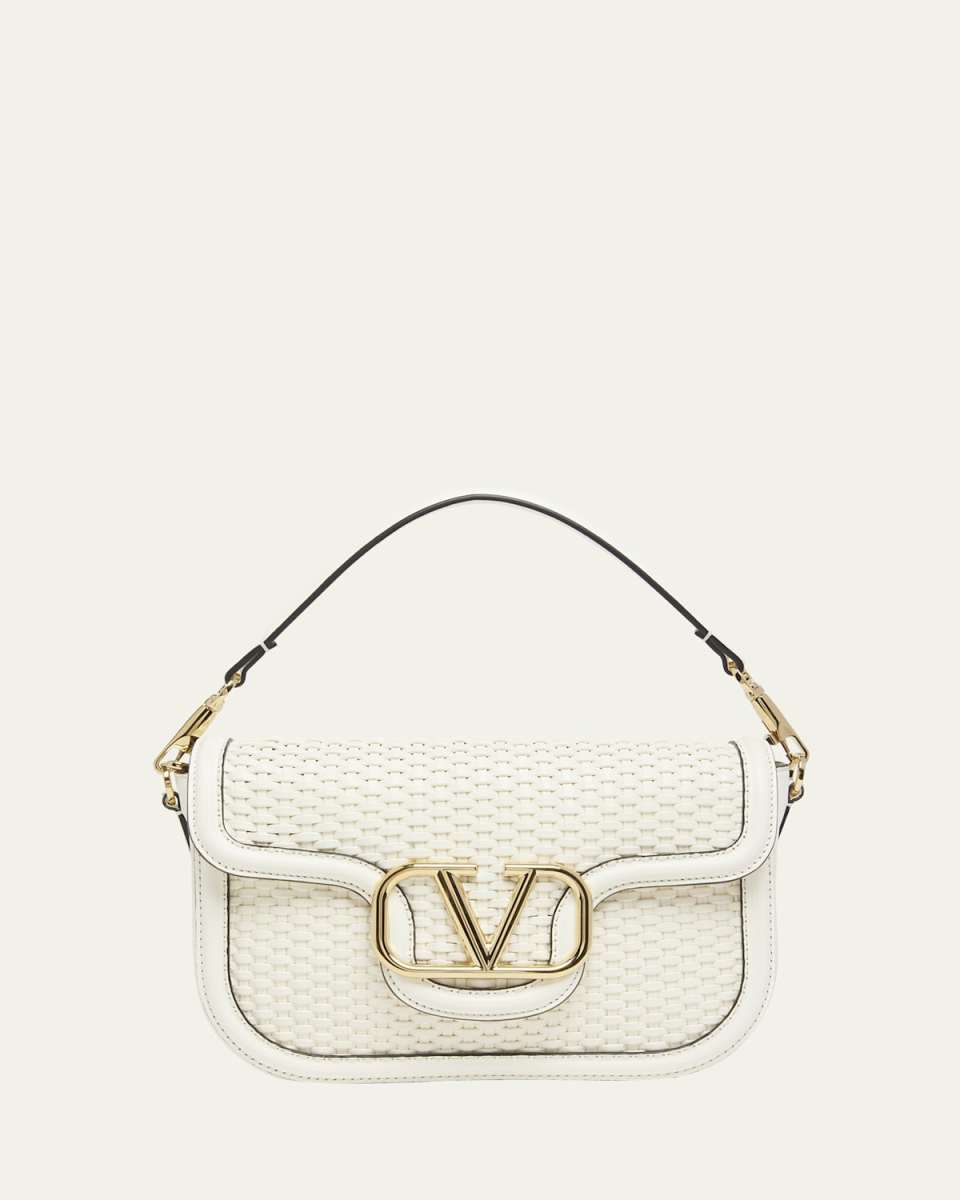 Alltime VLOGO Woven Leather Shoulder Bag