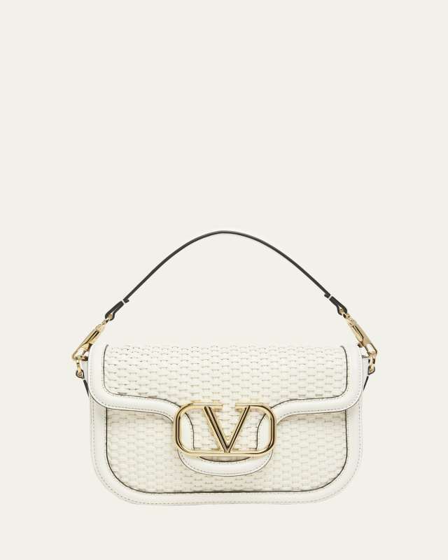 Alltime VLOGO Woven Leather Shoulder Bag