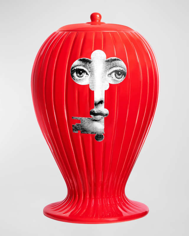 Serratura Red Ribbed Vase