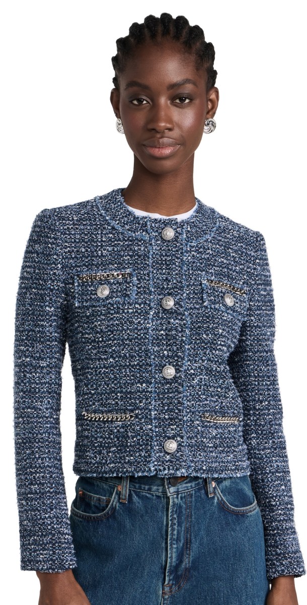 Generation Love Kristen Tweed Jacket Indigo/White