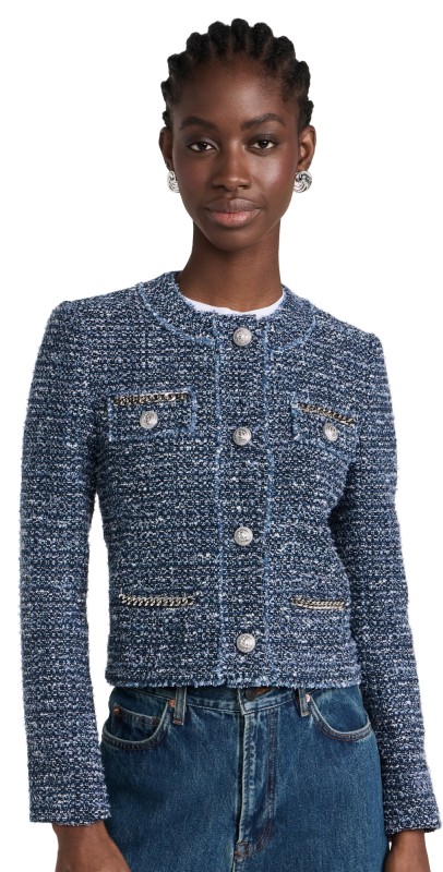 Generation Love Kristen Tweed Jacket Indigo/White
