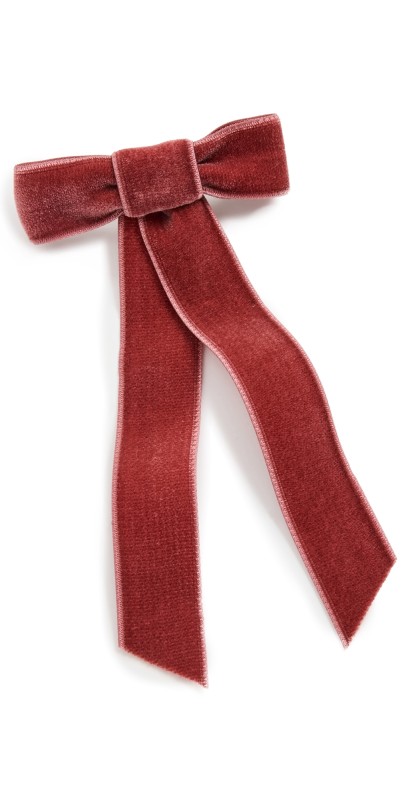 Jennifer Behr Velvet Bow Barrette Antique Ros