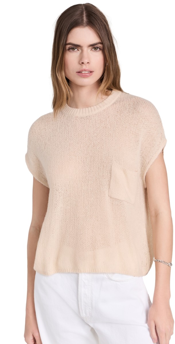 LNA Loma Semi Sheer Sweater Sand