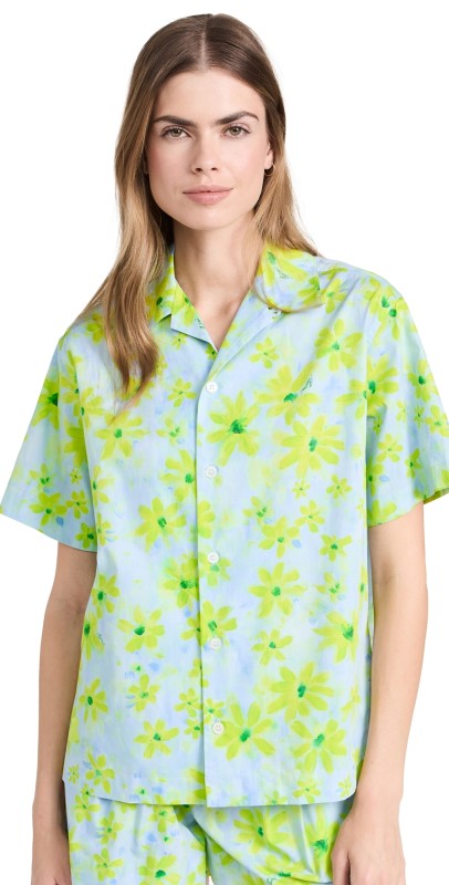 Marni Parade Poplin Short Sleeve Shirt Aquamarine