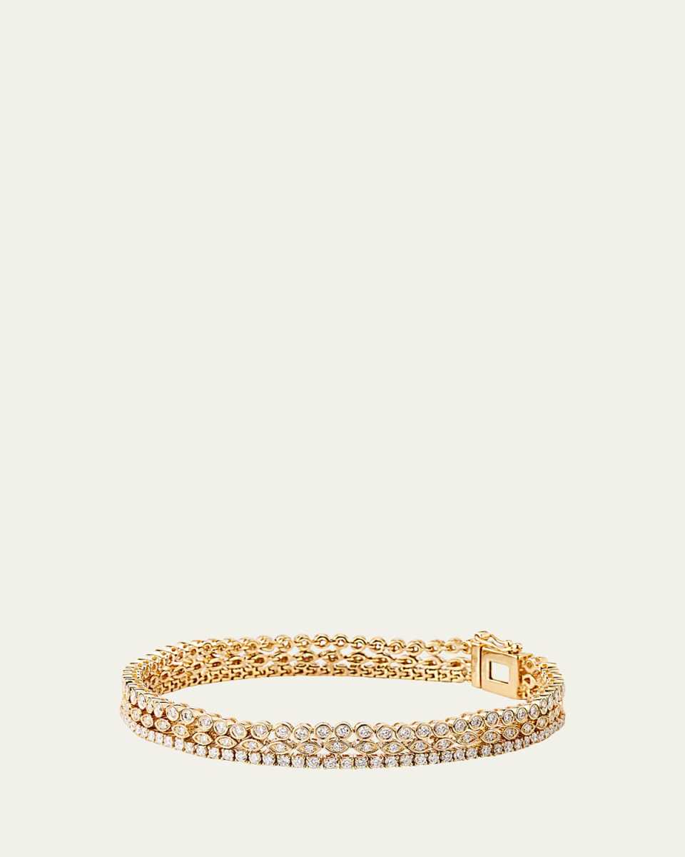 14K Yellow Gold Trio Chain Diamond Bracelet