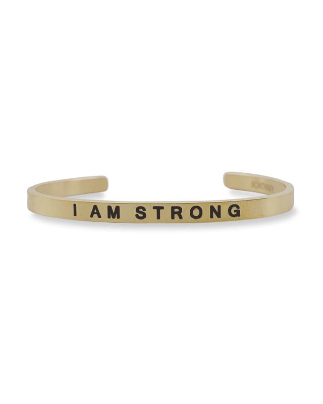 Girl's I Am Strong Engraved Bangle Bracelet