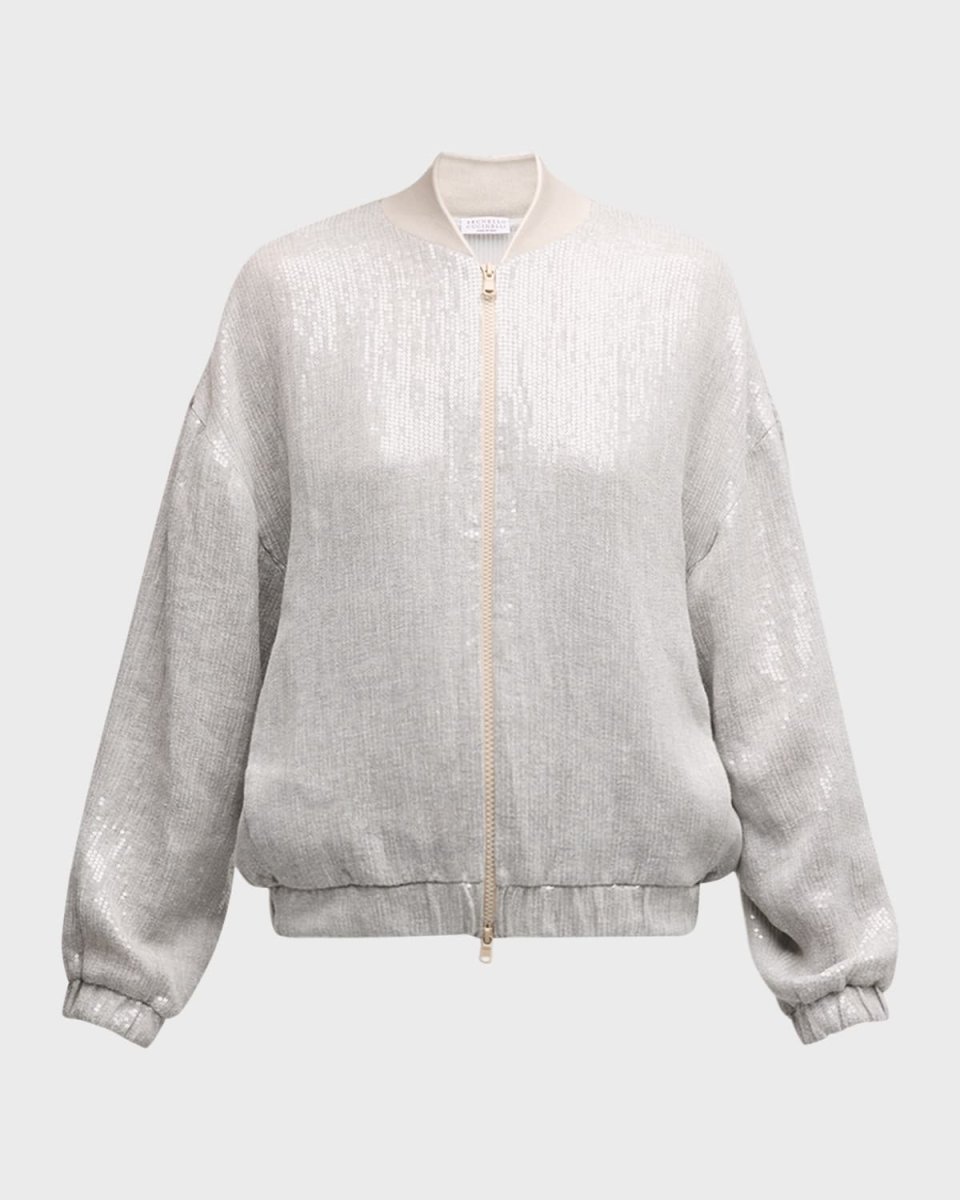 Paillette Embellished Bomber Jacket