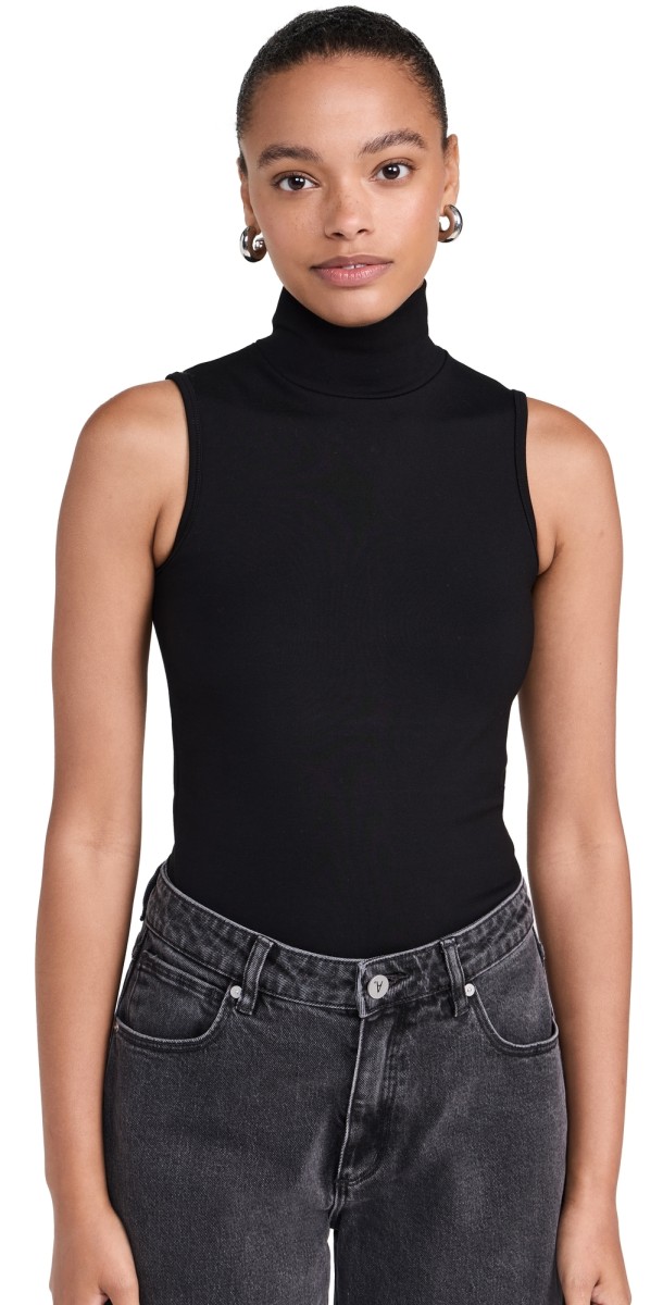 rag & bone Irina Ponte Turtleneck Tank Blk