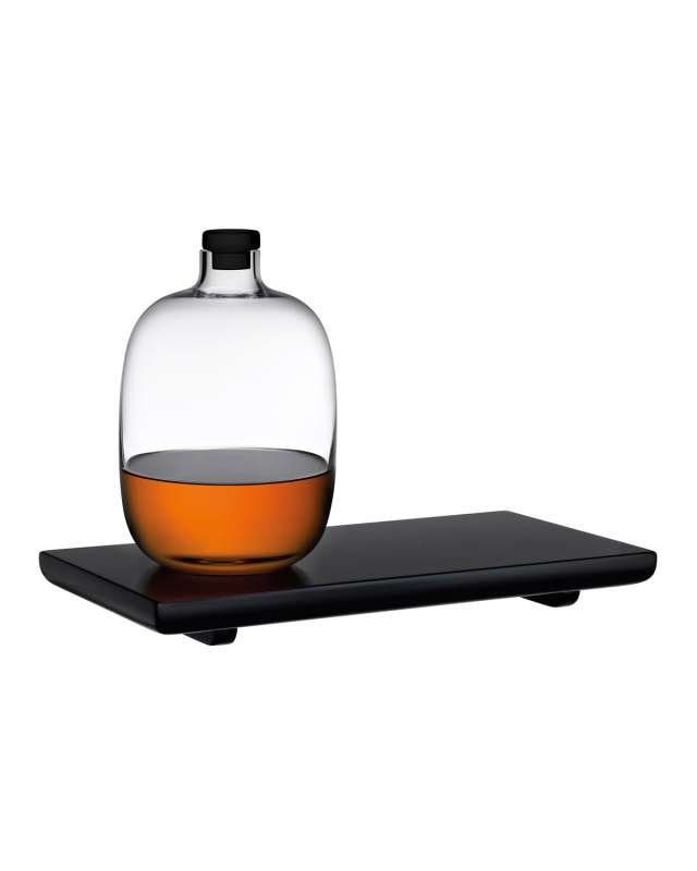 Malt Whiskey Bottle with Wooden Tray