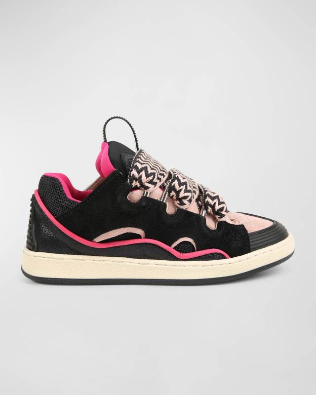 Boy's Curb Suede Chunky Low-Top Sneakers, Kids