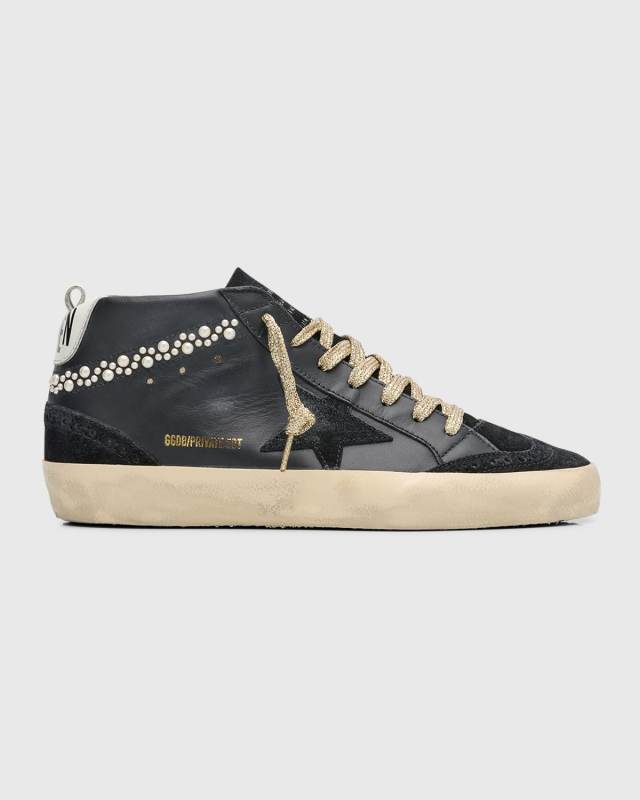 Midstar Mixed Leather Wing-Tip Sneakers