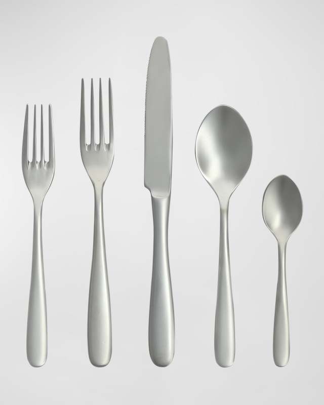 Grand City Sandblasted 18/10 Stainless Steel 5-Piece Flatware Set