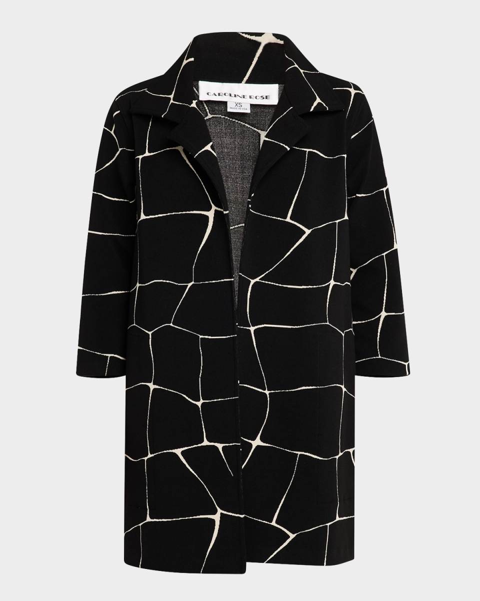 Open-Front Graphic Knit Topp