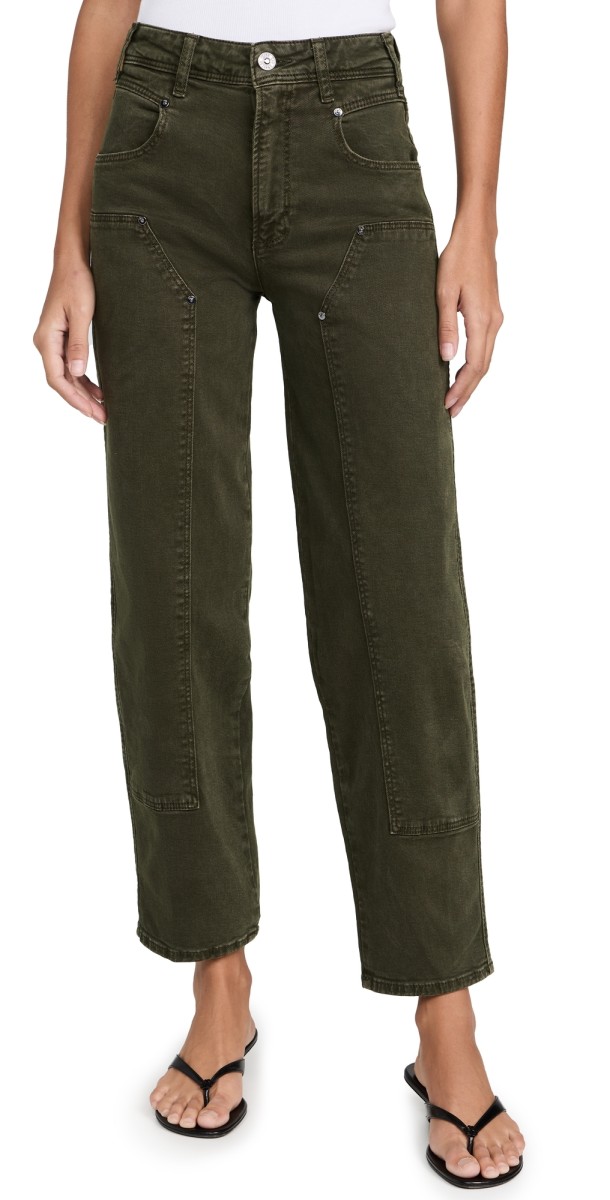 PAIGE Alexis Workwear Pants Vintage Bayou Green