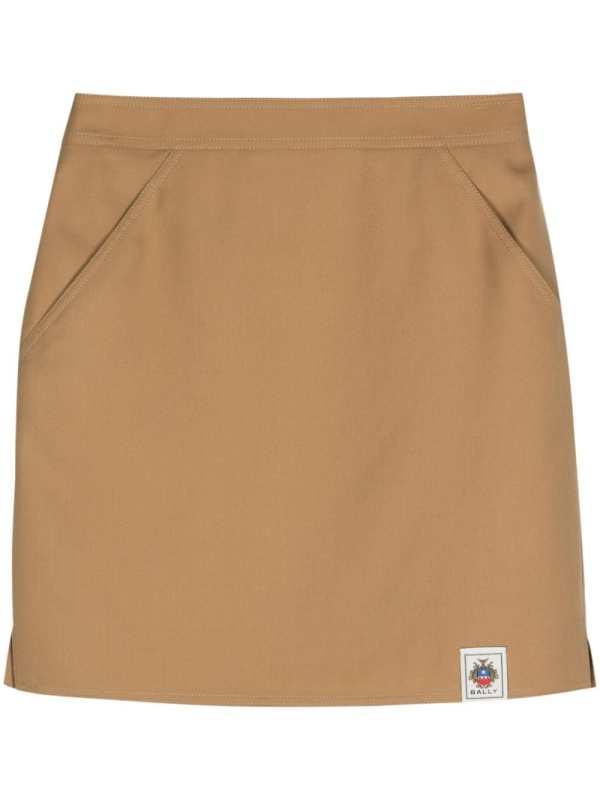 mid-rise twill miniskirt