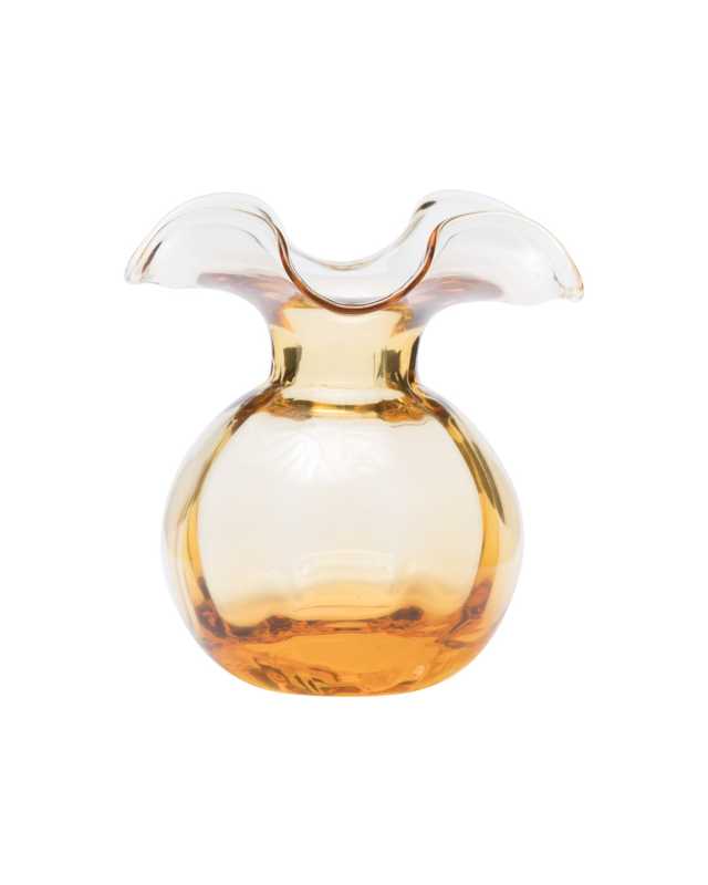 Hibiscus Glass Bud Vase, Amber