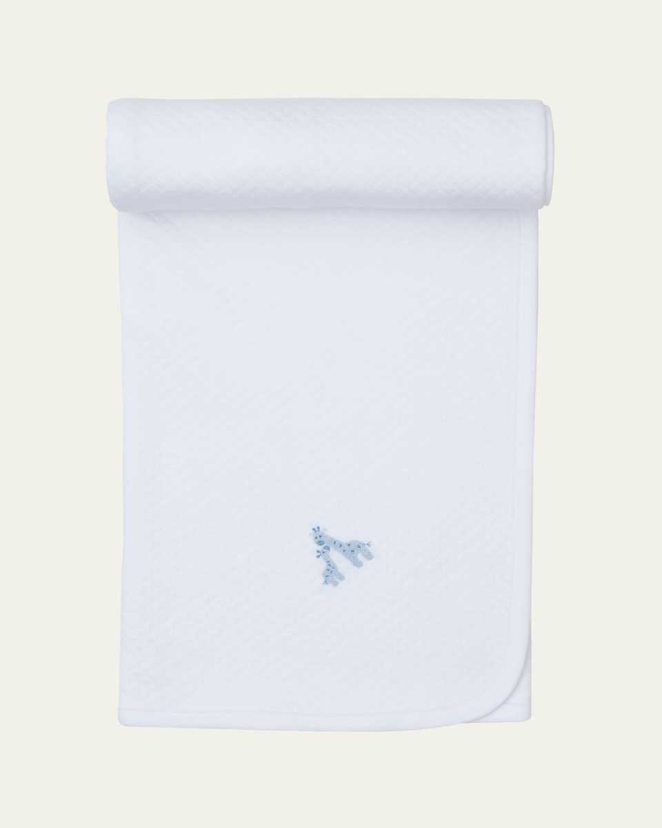 Boy's Premier Giraffe Glee Hand Embroidered Blanket