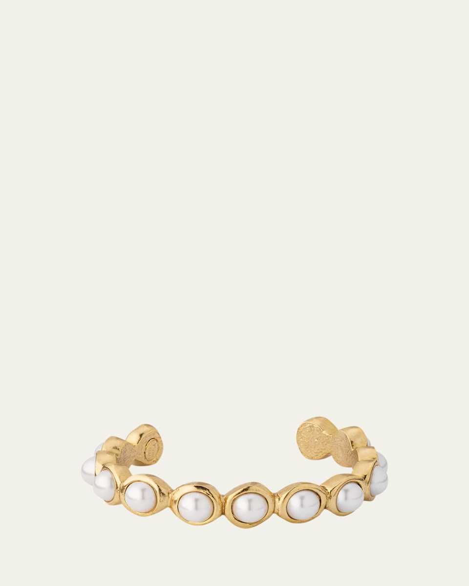 Mini Crystal Pearl Cuff Bracelet
