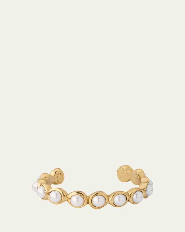 Mini Crystal Pearl Cuff Bracelet