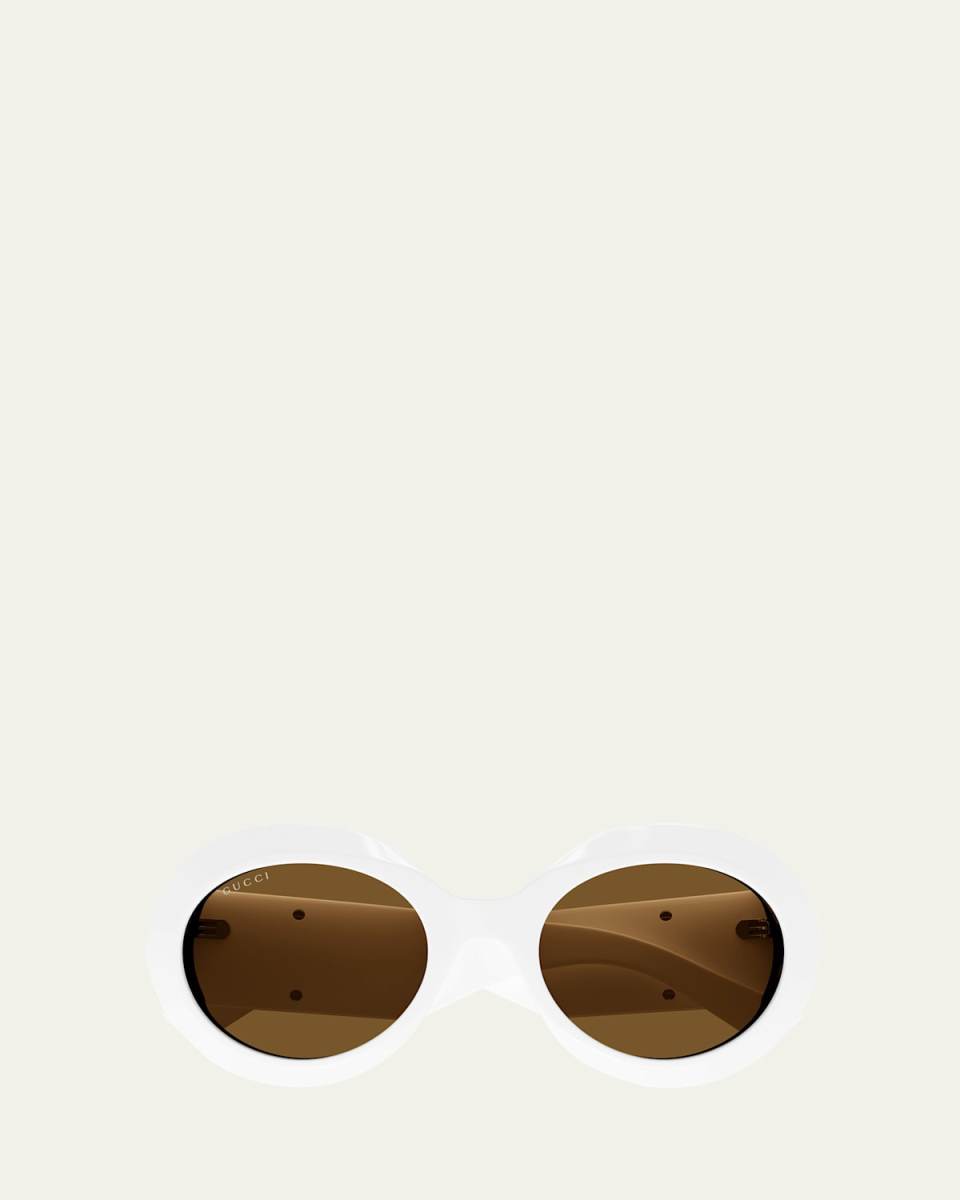 Beveled Acetate Round Sunglasses