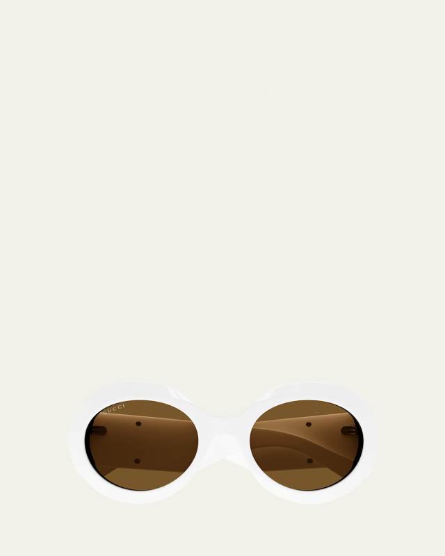 Beveled Acetate Round Sunglasses
