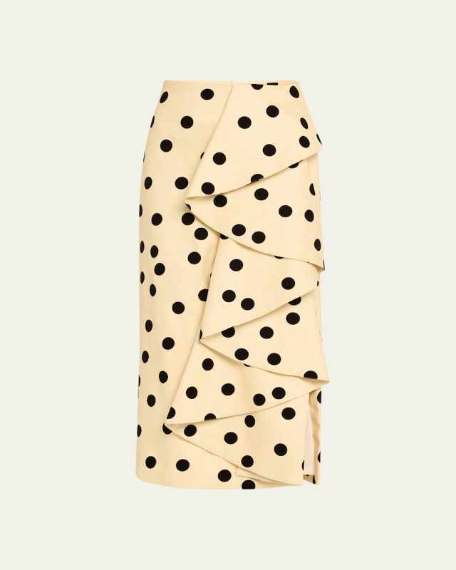 Bringing Beauty Polka Dot Ruffle Ankle Skirt