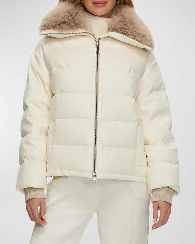Loro Piana Cashmere Down Jacket with Select Cashmere Goat Collar