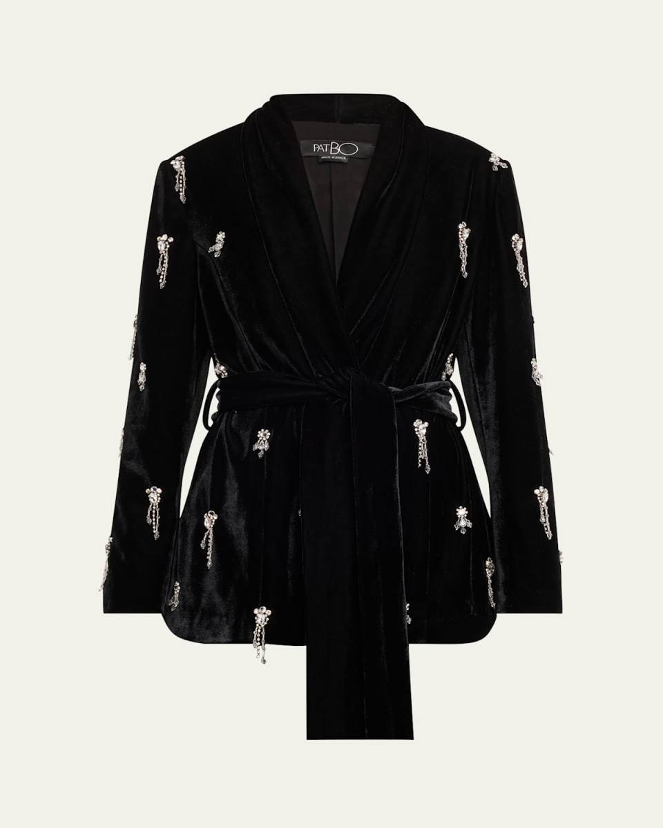 Hand-Beaded Velvet Kimono Jacket