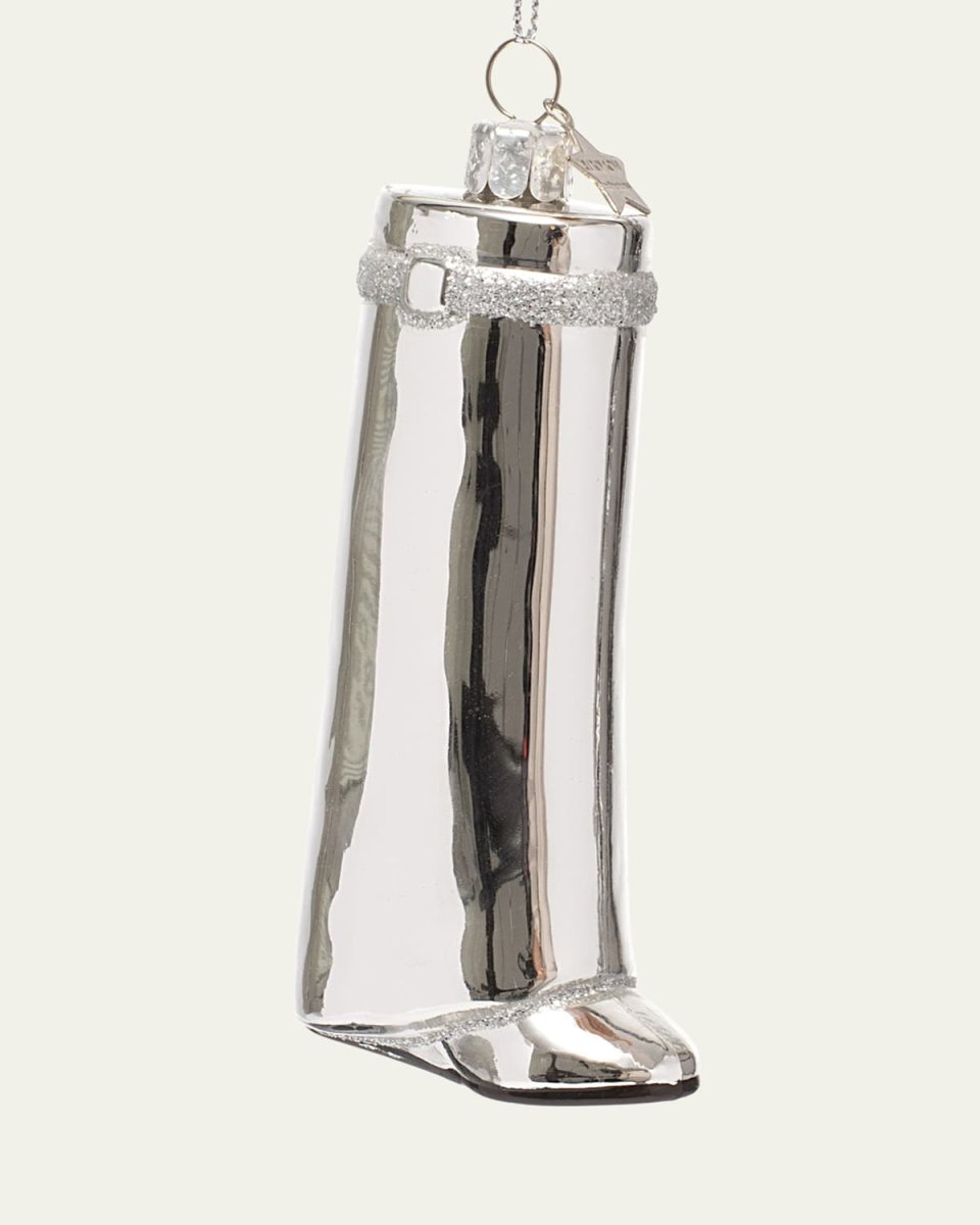 Silver High Heel Fashion Shoe Christmas Ornament
