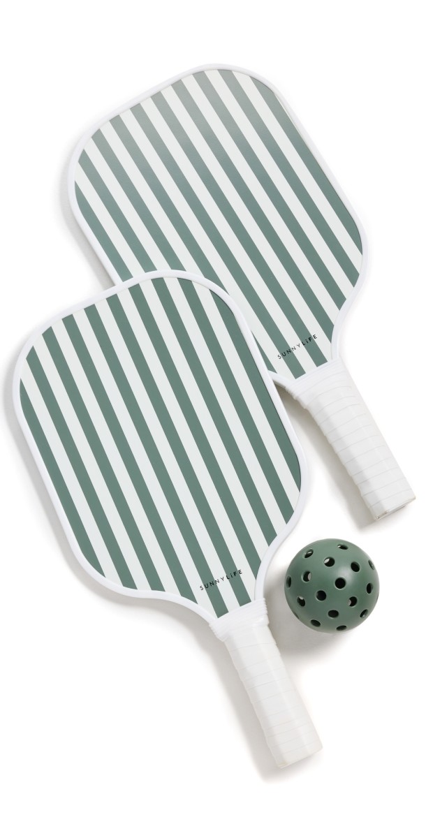 SunnyLife Pickle Ball Set Olive Stripe One Size
