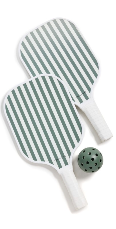 SunnyLife Pickle Ball Set Olive Stripe One Size