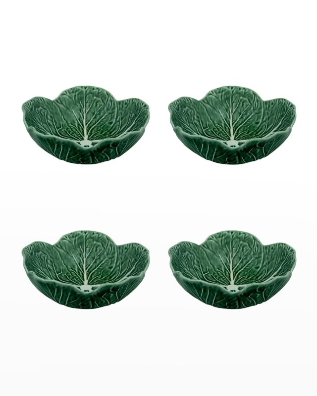 Cabbage 17 oz. Cereal Bowls, Green - Set of 4