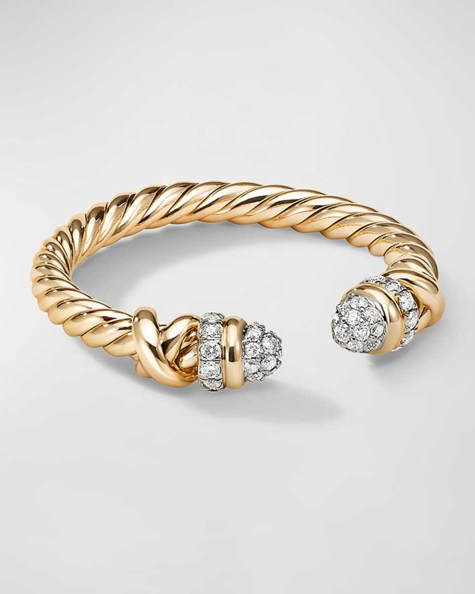 Petite Helena Open Ring with Diamonds in 18K Gold, 2.5mm, Size