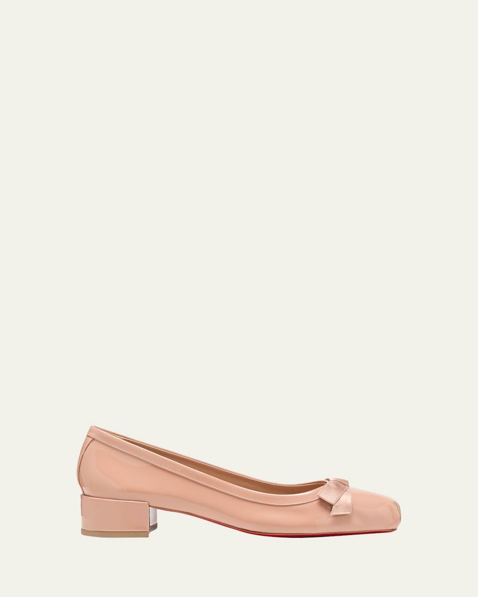 Mamaflirt Patent Red Sole Ballerina Pumps