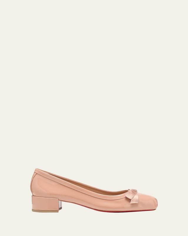Mamaflirt Patent Red Sole Ballerina Pumps