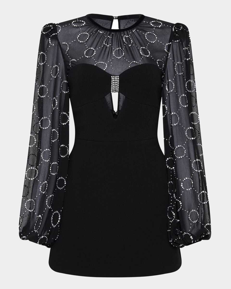 Ellasandra Crystal-Studded Cutout Mini Dress