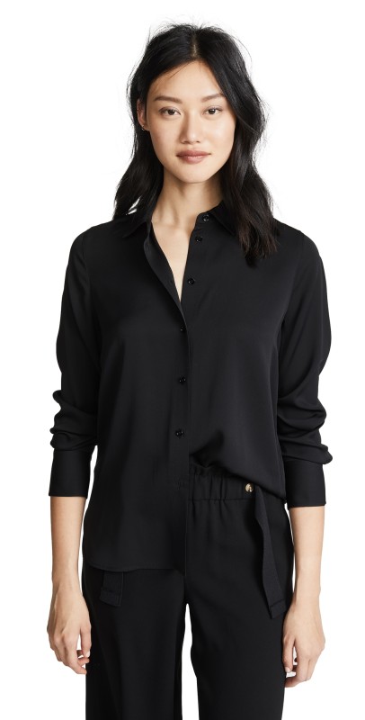 Vince Slim Fitted Blouse Optic White
