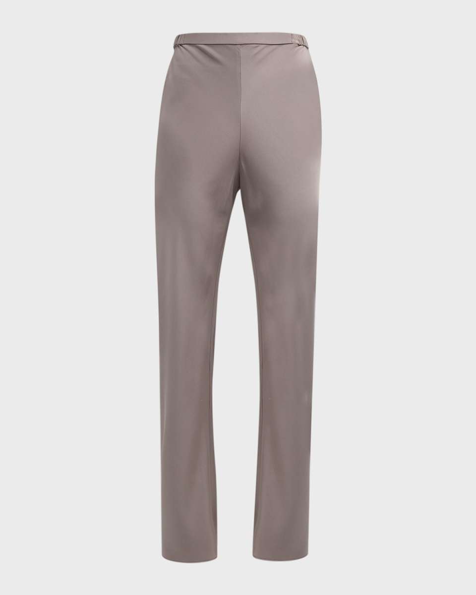 High-Rise Straight-Leg Silk Pants
