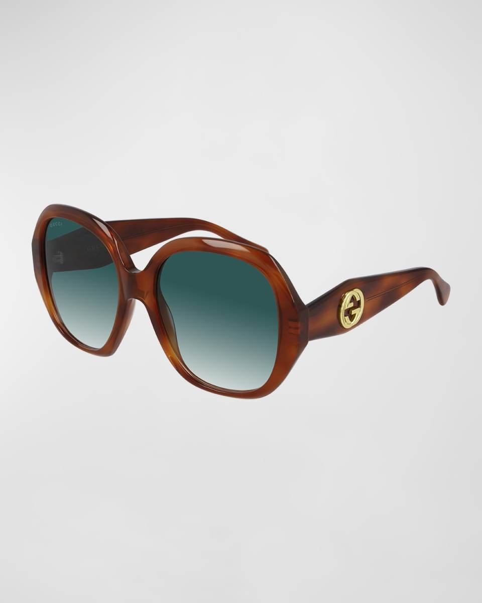 Oversized Round Acetate Sunglasses