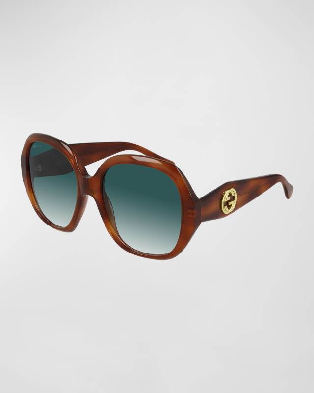 Oversized Round Acetate Sunglasses