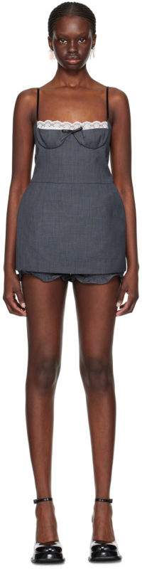 SHUSHU TONG Grey Layered Minidress