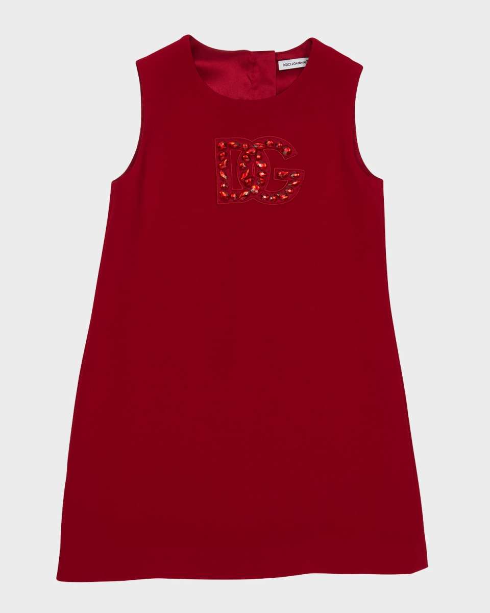 Girl's Rhinestone Embellished Logo-Print Tank Dress, Size 8-12