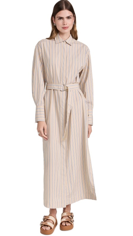 rag & bone Briar Stripe Poplin Dress Khaki Stripe