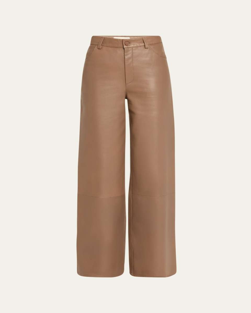 Figari Wide-Leg Leather Pants