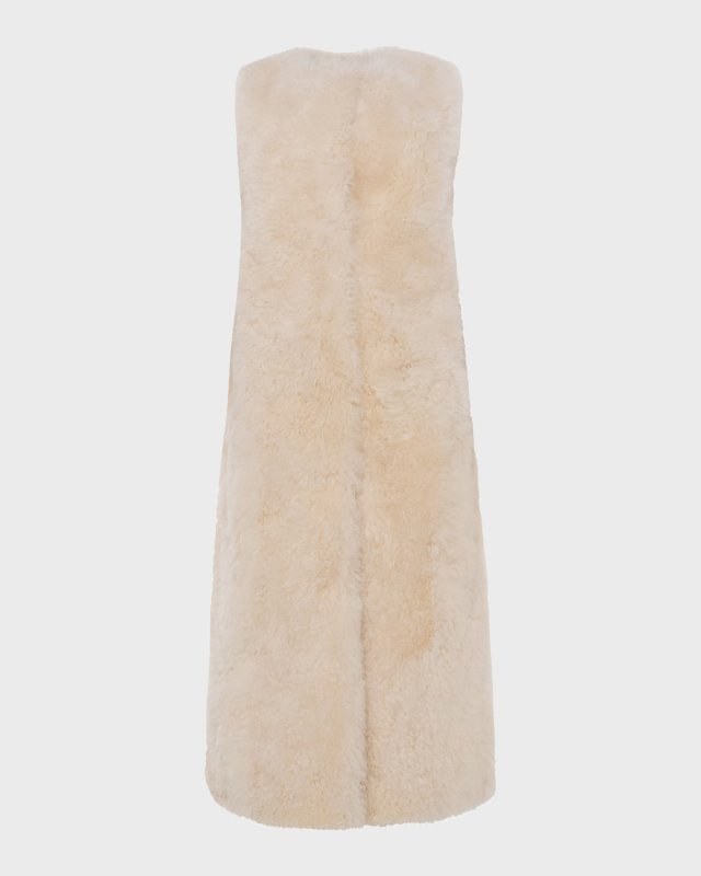 Select Cashmere Goat Collarless Long Vest