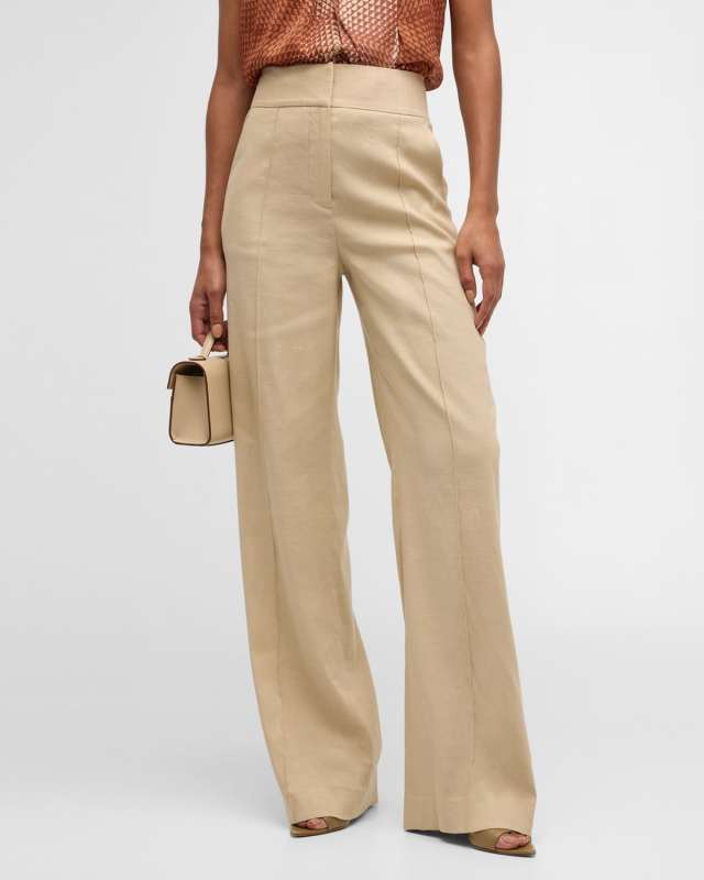 Cruz Stretch-Linen Pants