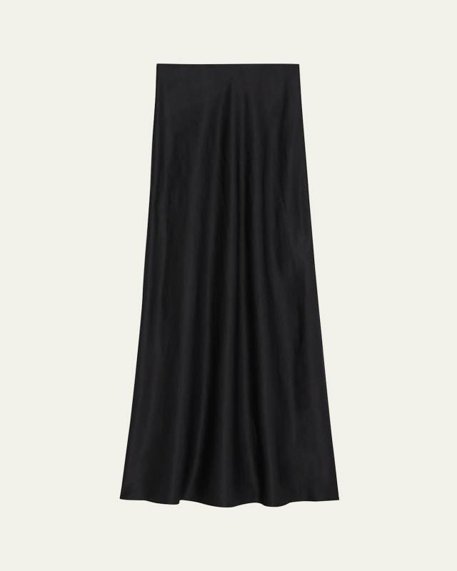 Bias Satin Maxi Skirt
