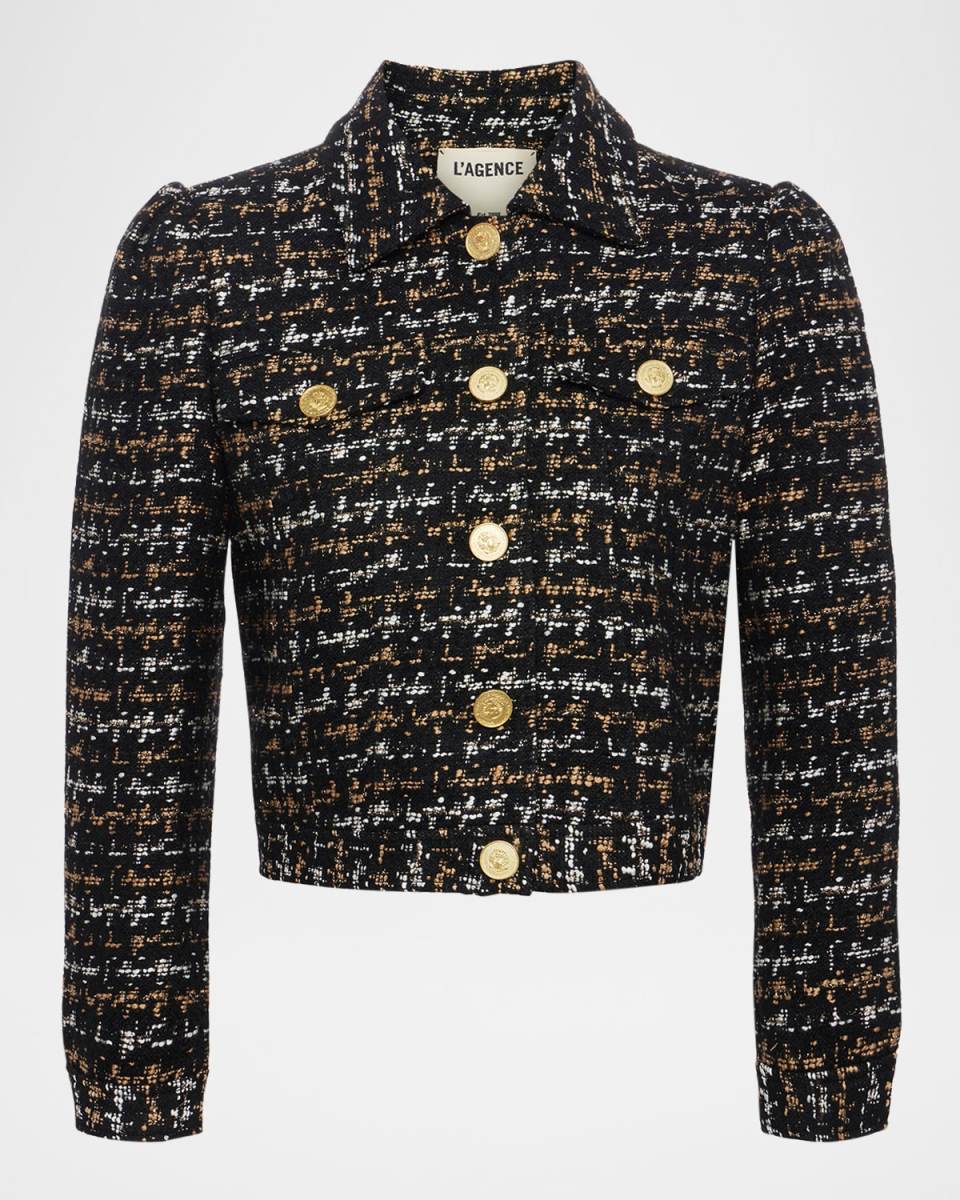 Kasey Tweed Bracelet-Sleeve Jacket